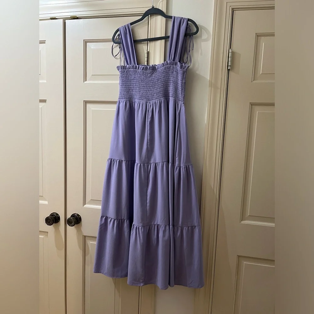 Entro Lavender Tiered Midi Dress - Picture 2 of 10